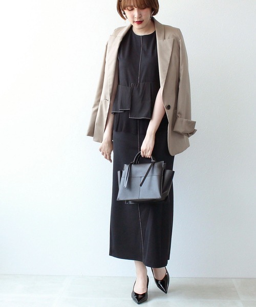 【良品】セットアップトッカ ワンピース ノーカラージャケットネイビー 0 Cepica ジャケット ワンピース 良品】セットアップトッカ