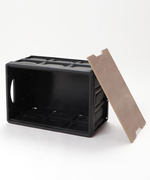 Made in I（メイドインアイ）の「ウッドトップ折りたたみコンテナ（大・55L）（収納グッズ・レディース・ホワイト/ブラック・FREE）」の7枚目の写真