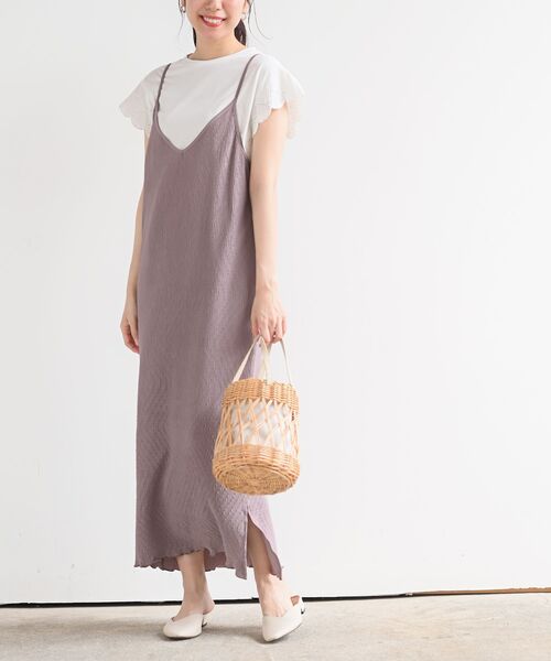 rps（アールピーエス）の「プリーツキャミワンピース（ワンピース・レディース・ブラック/モカ/ライトベージュ/グレイッシュブルー/ブラック系その他2・フリー）」の4枚目の写真