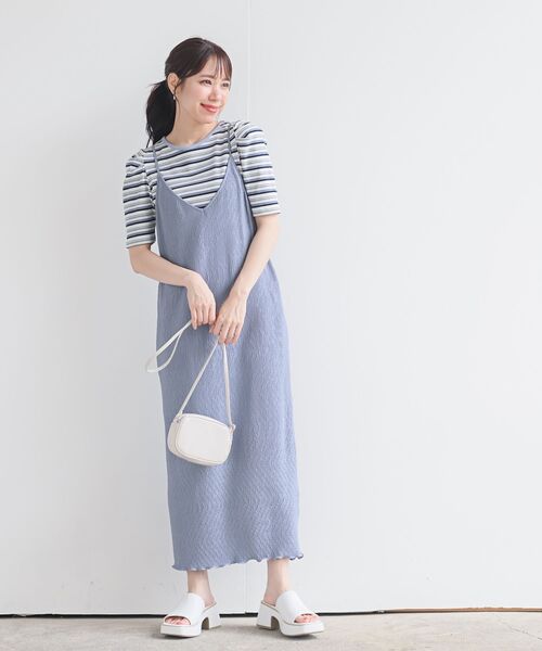 rps（アールピーエス）の「プリーツキャミワンピース（ワンピース・レディース・ブラック/モカ/ライトベージュ/グレイッシュブルー/ブラック系その他2・フリー）」の10枚目の写真