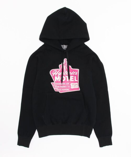 HYSTERIC GLAMOUR(ヒステリックグラマー)の「HYSTERIC’S MOTEL パーカー(パーカー・メンズ・トップグレー/ブラック/ネイビー・MEDIUM/LARGE/X-LARGE/SMALL)」の2枚目の写真