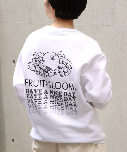 FRUIT OF THE LOOM(フルーツオブザルーム)の「FRUIT OF THE LOOM/フルーツオブザルーム FTL×ROOP TOKYO 別注 グラフィックトレーナー(スウェット・レディース・ブラック×ホワイト/グレー/ホワイト×ブラック・L/S/XL/M)」の2枚目の写真