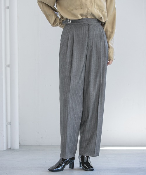 A part by（アパートバイ）の「TRグルカワイドストレートパンツ　344696（その他パンツ・レディース・チャコールグレー/ブラック/グリーン/キャメル・MEDIUM/LARGE）」の3枚目の写真