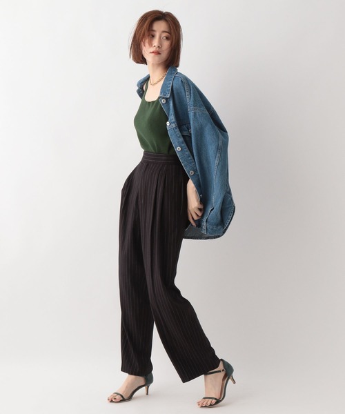 A part by（アパートバイ）の「TRグルカワイドストレートパンツ　344696（その他パンツ・レディース・チャコールグレー/ブラック/グリーン/キャメル・MEDIUM/LARGE）」の7枚目の写真