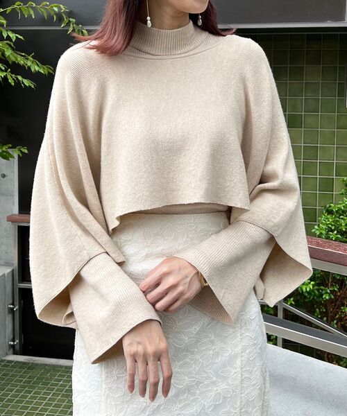 MAJESTIC LEGON(マジェスティックレゴン)の「ケープセットハイネックニット(ニット/セーター・レディース・ブラック/アイボリー/ピンクベージュ・MEDIUM)」の15枚目の写真