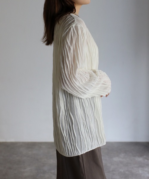 sakishimatokyo(サキシマトーキョー)の「【選べるサイズ】3Dウェーブデザインルーズトップス(Tシャツ/カットソー・レディース・ブラック/ベージュ/アイボリー/グリーン/ブルーグレー・FREE/S)」の10枚目の写真