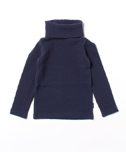 Moujonjon（ムージョンジョン）の「ケーブルジャガードタートルＴシャツ（Tシャツ/カットソー・キッズ・オフホワイト/イエロー/ライトピンク/ネイビー・110/100/130/120/90）」の3枚目の写真