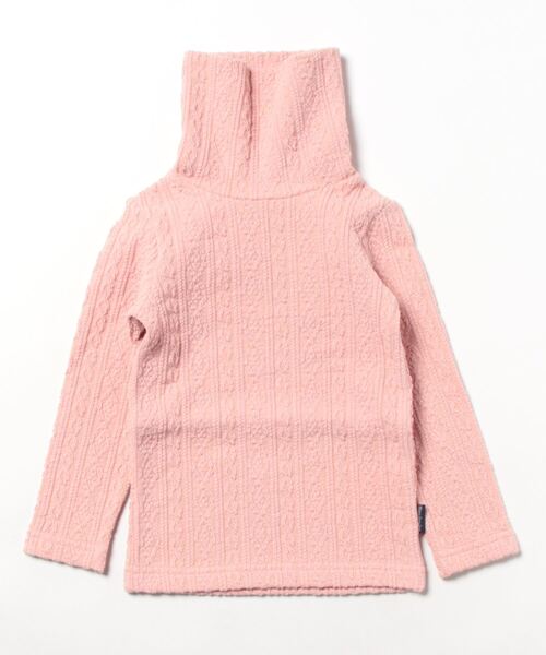 Moujonjon（ムージョンジョン）の「ケーブルジャガードタートルＴシャツ（Tシャツ/カットソー・キッズ・オフホワイト/イエロー/ライトピンク/ネイビー・110/100/130/120/90）」の4枚目の写真