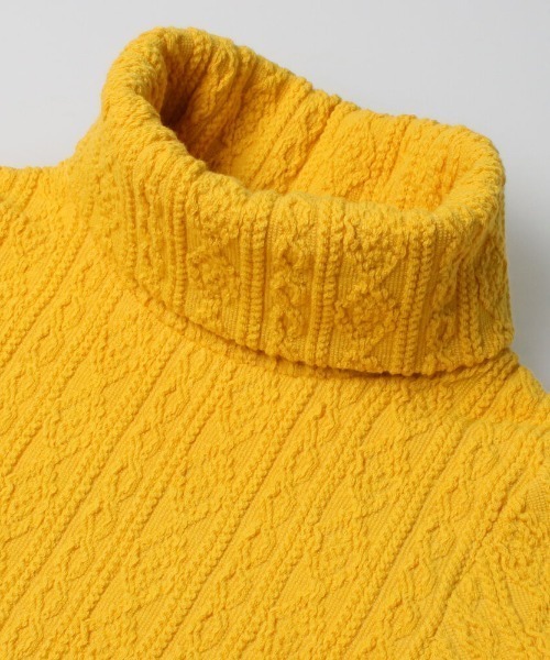 Moujonjon（ムージョンジョン）の「ケーブルジャガードタートルＴシャツ（Tシャツ/カットソー・キッズ・オフホワイト/イエロー/ライトピンク/ネイビー・110/100/130/120/90）」の7枚目の写真