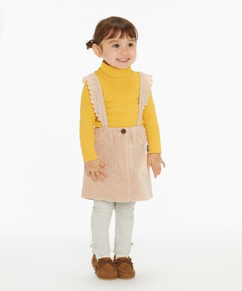 Moujonjon（ムージョンジョン）の「ケーブルジャガードタートルＴシャツ（Tシャツ/カットソー・キッズ・オフホワイト/イエロー/ライトピンク/ネイビー・110/100/130/120/90）」の12枚目の写真