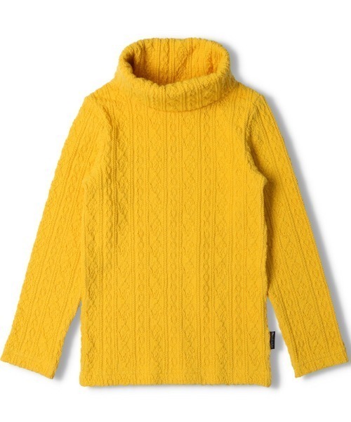 Moujonjon（ムージョンジョン）の「ケーブルジャガードタートルＴシャツ（Tシャツ/カットソー・キッズ・オフホワイト/イエロー/ライトピンク/ネイビー・110/100/130/120/90）」の6枚目の写真