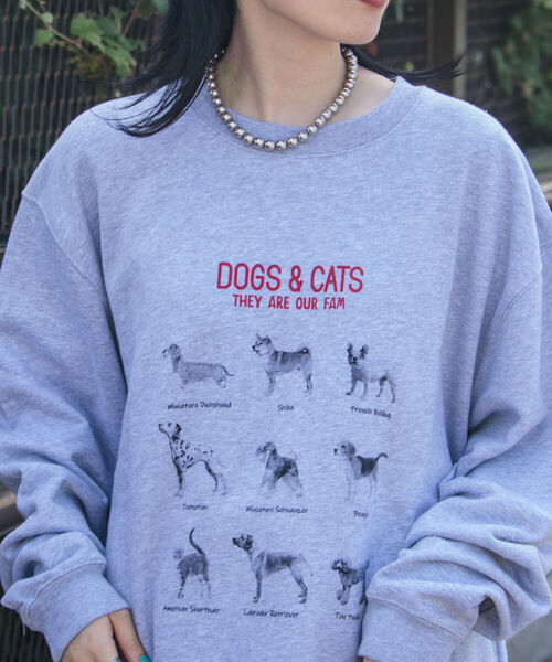 GLOSTER(グロスター)の「《WEB限定》【GLOSTER/グロスター】DOG&CAT 犬猫プリント裏毛スウェット(スウェット・メンズ・グレー系その他/ホワイト系その他2/グレー系その他2/ホワイト系その他/ホワイト系その他4/ホワイト系その他3・S/M/L)」の6枚目の写真