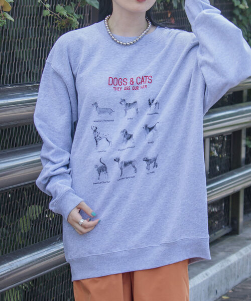 GLOSTER(グロスター)の「《WEB限定》【GLOSTER/グロスター】DOG&CAT 犬猫プリント裏毛スウェット(スウェット・メンズ・グレー系その他/ホワイト系その他2/グレー系その他2/ホワイト系その他/ホワイト系その他4/ホワイト系その他3・S/M/L)」の14枚目の写真