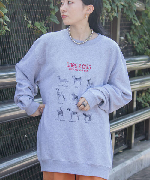 GLOSTER(グロスター)の「《WEB限定》【GLOSTER/グロスター】DOG&CAT 犬猫プリント裏毛スウェット(スウェット・メンズ・グレー系その他/ホワイト系その他2/グレー系その他2/ホワイト系その他/ホワイト系その他4/ホワイト系その他3・S/M/L)」の11枚目の写真