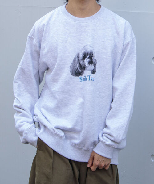 GLOSTER(グロスター)の「《WEB限定》【GLOSTER/グロスター】DOG&CAT 犬猫プリント裏毛スウェット(スウェット・メンズ・グレー系その他/ホワイト系その他2/グレー系その他2/ホワイト系その他/ホワイト系その他4/ホワイト系その他3・S/M/L)」の8枚目の写真