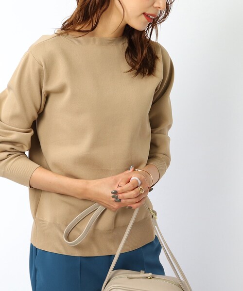 DRESKIP（ドレスキップ）の「◆【洗える】パ－ル調ボタンスポンディッシュカーディガン（カーディガン/ボレロ・レディース・ブラック/ベージュ/マスタード/ピンク系・02/03/04）」の2枚目の写真