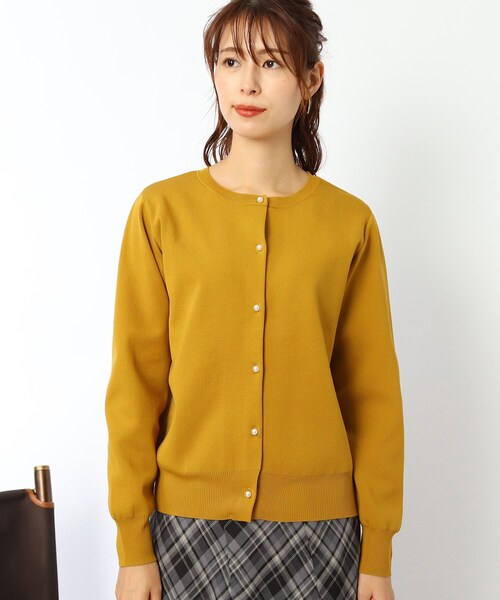 DRESKIP（ドレスキップ）の「◆【洗える】パ－ル調ボタンスポンディッシュカーディガン（カーディガン/ボレロ・レディース・ブラック/ベージュ/マスタード/ピンク系・02/03/04）」の10枚目の写真