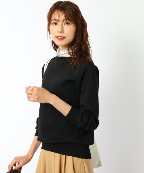 DRESKIP（ドレスキップ）の「◆【洗える】パ－ル調ボタンスポンディッシュカーディガン（カーディガン/ボレロ・レディース・ブラック/ベージュ/マスタード/ピンク系・02/03/04）」の11枚目の写真