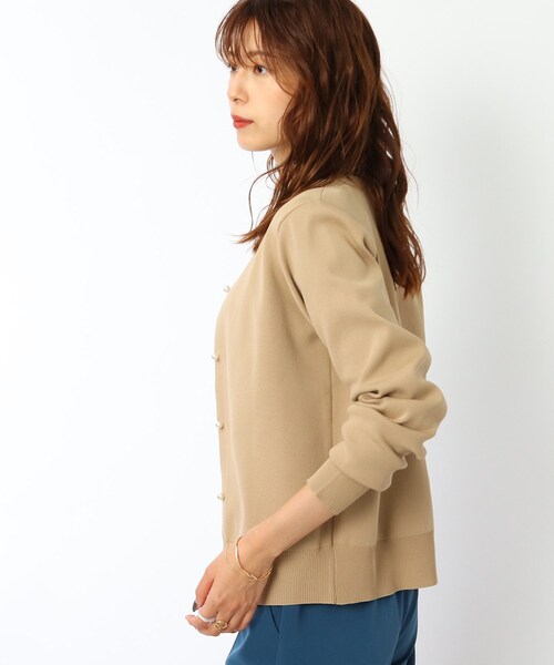 DRESKIP（ドレスキップ）の「◆【洗える】パ－ル調ボタンスポンディッシュカーディガン（カーディガン/ボレロ・レディース・ブラック/ベージュ/マスタード/ピンク系・02/03/04）」の13枚目の写真