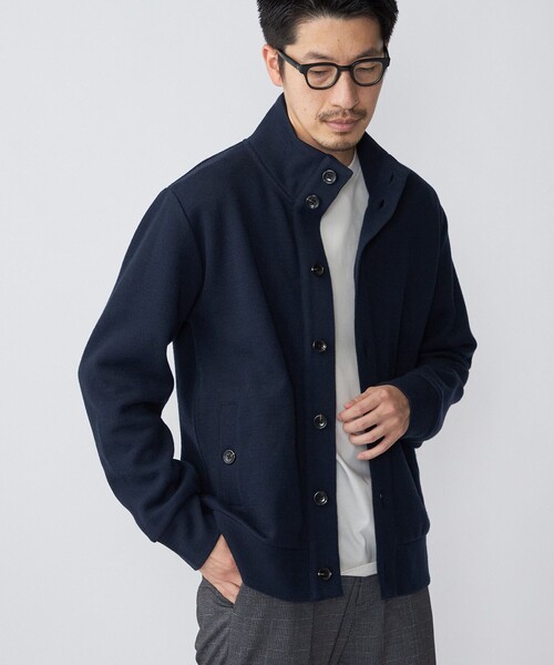 SHIPS（シップス）の「SHIPS:〈手洗い可能〉TEXBRID(R) ミラノリブ スタンドカラー カーディガン（カーディガン/ボレロ・メンズ・ネイビー/ダークオリーブ/ダークグレー・SMALL/MEDIUM/LARGE/X-LARGE）」の3枚目の写真