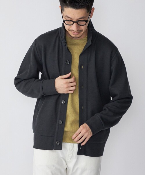 SHIPS（シップス）の「SHIPS:〈手洗い可能〉TEXBRID(R) ミラノリブ スタンドカラー カーディガン（カーディガン/ボレロ・メンズ・ネイビー/ダークオリーブ/ダークグレー・SMALL/MEDIUM/LARGE/X-LARGE）」の2枚目の写真