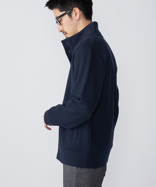 SHIPS（シップス）の「SHIPS:〈手洗い可能〉TEXBRID(R) ミラノリブ スタンドカラー カーディガン（カーディガン/ボレロ・メンズ・ネイビー/ダークオリーブ/ダークグレー・SMALL/MEDIUM/LARGE/X-LARGE）」の5枚目の写真