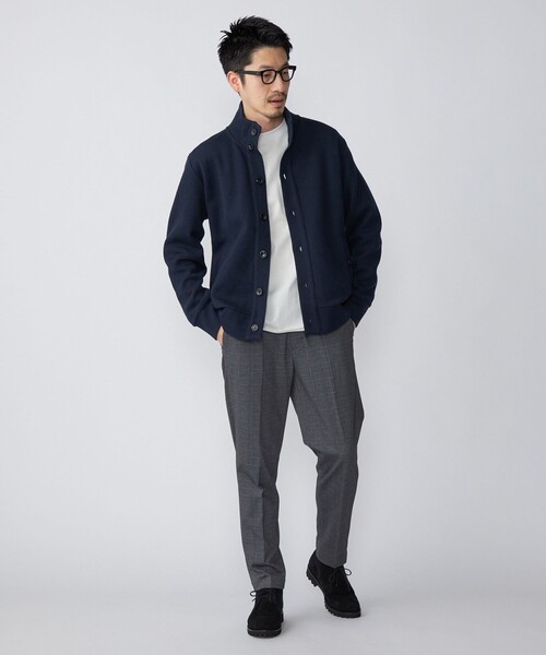 SHIPS（シップス）の「SHIPS:〈手洗い可能〉TEXBRID(R) ミラノリブ スタンドカラー カーディガン（カーディガン/ボレロ・メンズ・ネイビー/ダークオリーブ/ダークグレー・SMALL/MEDIUM/LARGE/X-LARGE）」の9枚目の写真