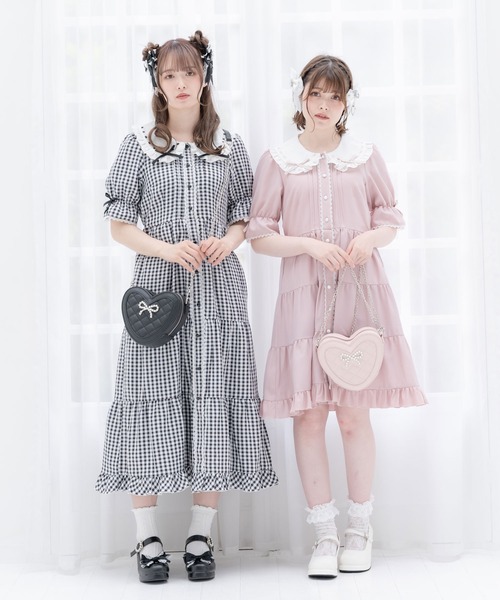 DearMyLove（ディアマイラブ）の「選べる丈ティアードワンピース（ワンピース・レディース・ベビーピンク/レッド/ブラック/ピンク系その他/レッド系その他/ブラック系その他・MEDIUM/LARGE/X-LARGE/XX-LARGE）」の7枚目の写真