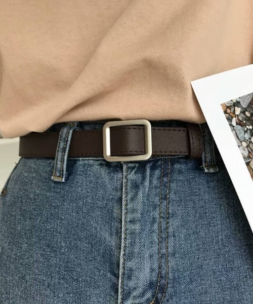 Burner（バーナー）の「【OKUOKU　0909】   スクエアバックル　　細ベルト　/     oku-belt-111-3（ベルト・レディース・その他1/その他2/その他6/その他4/その他3/その他5/ゴールド系その他/シルバー系その他/その他10/その他9/その他8/その他7/ブラック系その他/ブラック系その他2/ダークブラウン系/ダークブラウン系2・FREE）」の10枚目の写真