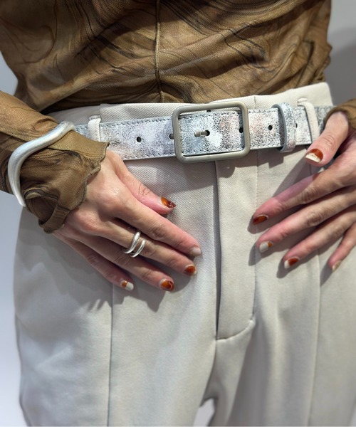 Burner（バーナー）の「【OKUOKU　0909】   スクエアバックル　　細ベルト　/     oku-belt-111-3（ベルト・レディース・その他1/その他2/その他6/その他4/その他3/その他5/ゴールド系その他/シルバー系その他/その他10/その他9/その他8/その他7/ブラック系その他/ブラック系その他2/ダークブラウン系/ダークブラウン系2・FREE）」の6枚目の写真