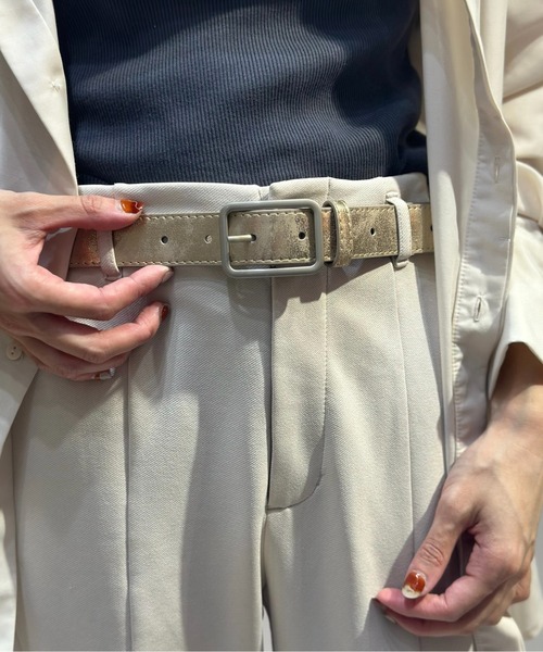 Burner（バーナー）の「【OKUOKU　0909】   スクエアバックル　　細ベルト　/     oku-belt-111-3（ベルト・レディース・その他1/その他2/その他6/その他4/その他3/その他5/ゴールド系その他/シルバー系その他/その他10/その他9/その他8/その他7/ブラック系その他/ブラック系その他2/ダークブラウン系/ダークブラウン系2・FREE）」の7枚目の写真