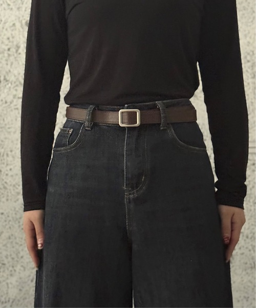 Burner（バーナー）の「【OKUOKU　0909】   スクエアバックル　　細ベルト　/     oku-belt-111-3（ベルト・レディース・その他1/その他2/その他6/その他4/その他3/その他5/ゴールド系その他/シルバー系その他/その他10/その他9/その他8/その他7/ブラック系その他/ブラック系その他2/ダークブラウン系/ダークブラウン系2・FREE）」の15枚目の写真