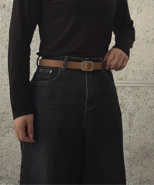 Burner（バーナー）の「【OKUOKU　0909】   スクエアバックル　　細ベルト　/     oku-belt-111-3（ベルト・レディース・その他1/その他2/その他6/その他4/その他3/その他5/ゴールド系その他/シルバー系その他/その他10/その他9/その他8/その他7/ブラック系その他/ブラック系その他2/ダークブラウン系/ダークブラウン系2・FREE）」の16枚目の写真