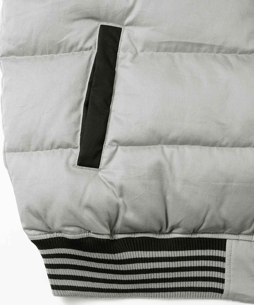 X-girl（エックスガール）の「STRIPED PUFFER VEST（ベスト・レディース・ブラック/ベージュ/ブルー・S/M）」の8枚目の写真