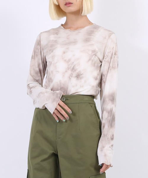 PUNYUS（プニュズ）の「タイダイメロウトップス（Tシャツ/カットソー・レディース・ブラック/カーキ/ブラウン・1/3/2/4）」の2枚目の写真