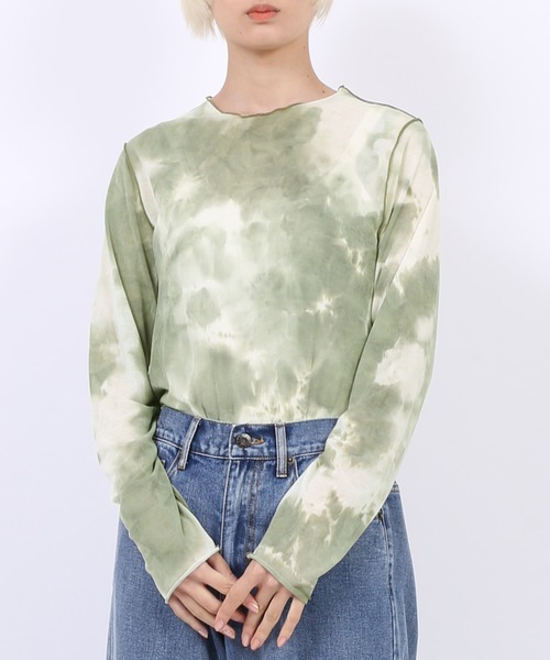 PUNYUS（プニュズ）の「タイダイメロウトップス（Tシャツ/カットソー・レディース・ブラック/カーキ/ブラウン・1/3/2/4）」の3枚目の写真