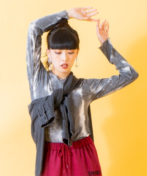 PUNYUS（プニュズ）の「タイダイメロウトップス（Tシャツ/カットソー・レディース・ブラック/カーキ/ブラウン・1/3/2/4）」の5枚目の写真