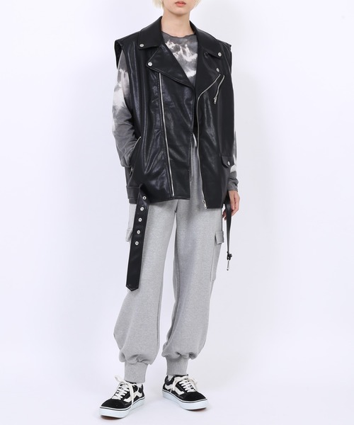 PUNYUS（プニュズ）の「タイダイメロウトップス（Tシャツ/カットソー・レディース・ブラック/カーキ/ブラウン・1/3/2/4）」の6枚目の写真