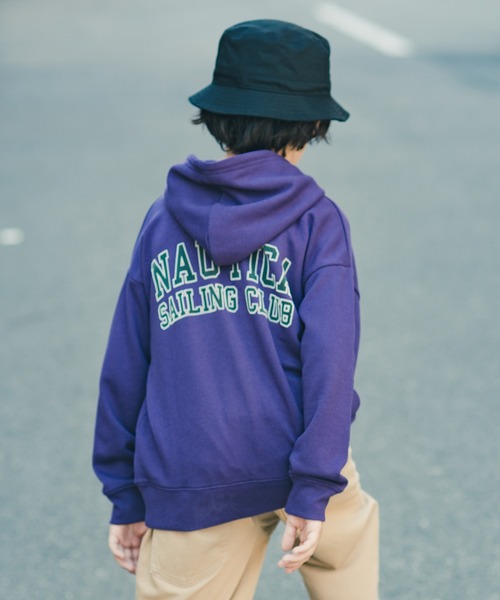 NAUTICA（ノーティカ）の「【NAUTICA/ノーティカ】BACKフロッキーロゴスウェットパーカー（パーカー・キッズ・ブルー/ブラック/パープル/杢グレー・130/140/120/150）」の12枚目の写真