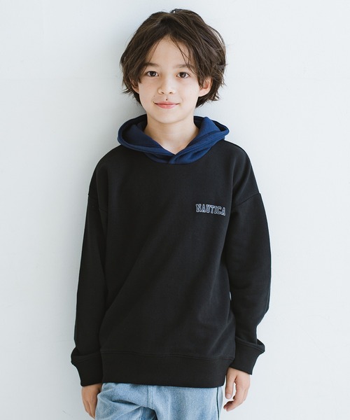 NAUTICA（ノーティカ）の「【NAUTICA/ノーティカ】BACKフロッキーロゴスウェットパーカー（パーカー・キッズ・ブルー/ブラック/パープル/杢グレー・130/140/120/150）」の5枚目の写真