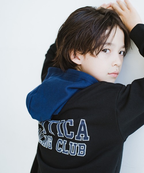 NAUTICA（ノーティカ）の「【NAUTICA/ノーティカ】BACKフロッキーロゴスウェットパーカー（パーカー・キッズ・ブルー/ブラック/パープル/杢グレー・130/140/120/150）」の6枚目の写真