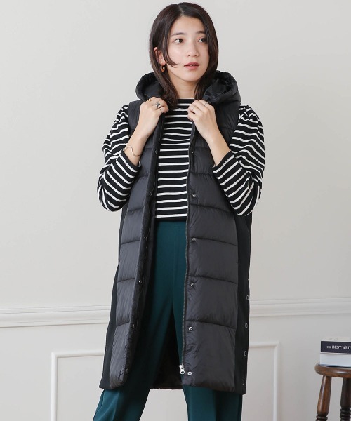 Bou Jeloud（ブージュルード）の「サイド切替CLOMAX中綿ロングベスト（ダウンベスト・レディース・ホワイト系その他/モカ/ブラック・38）」の6枚目の写真