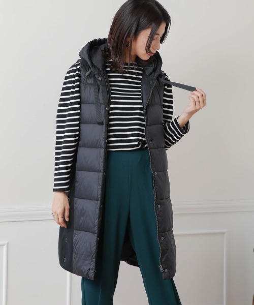 Bou Jeloud（ブージュルード）の「サイド切替CLOMAX中綿ロングベスト（ダウンベスト・レディース・ホワイト系その他/モカ/ブラック・38）」の8枚目の写真