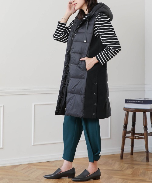 Bou Jeloud（ブージュルード）の「サイド切替CLOMAX中綿ロングベスト（ダウンベスト・レディース・ホワイト系その他/モカ/ブラック・38）」の9枚目の写真