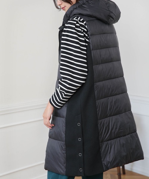 Bou Jeloud（ブージュルード）の「サイド切替CLOMAX中綿ロングベスト（ダウンベスト・レディース・ホワイト系その他/モカ/ブラック・38）」の10枚目の写真