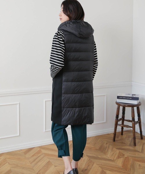 Bou Jeloud（ブージュルード）の「サイド切替CLOMAX中綿ロングベスト（ダウンベスト・レディース・ホワイト系その他/モカ/ブラック・38）」の11枚目の写真