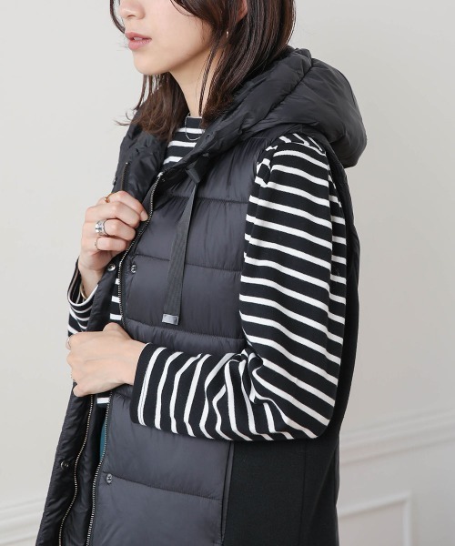 Bou Jeloud（ブージュルード）の「サイド切替CLOMAX中綿ロングベスト（ダウンベスト・レディース・ホワイト系その他/モカ/ブラック・38）」の12枚目の写真