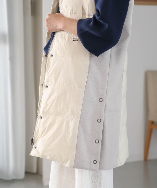 Bou Jeloud（ブージュルード）の「サイド切替CLOMAX中綿ロングベスト（ダウンベスト・レディース・ホワイト系その他/モカ/ブラック・38）」の4枚目の写真