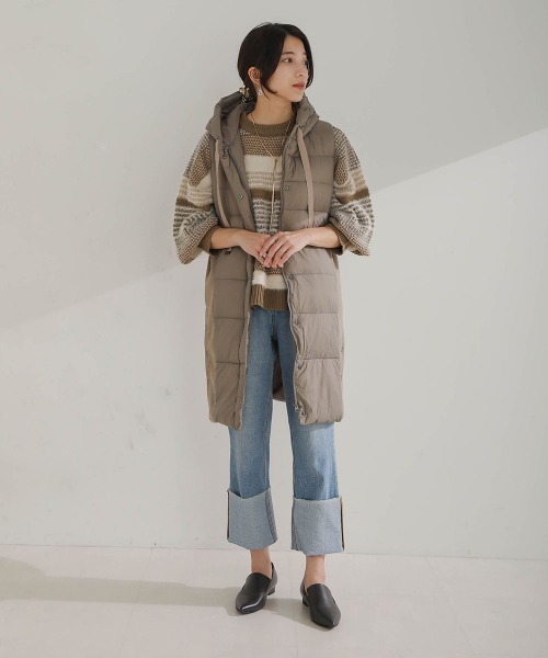 Bou Jeloud（ブージュルード）の「サイド切替CLOMAX中綿ロングベスト（ダウンベスト・レディース・ホワイト系その他/モカ/ブラック・38）」の14枚目の写真