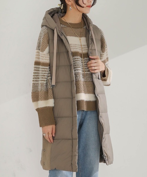 Bou Jeloud（ブージュルード）の「サイド切替CLOMAX中綿ロングベスト（ダウンベスト・レディース・ホワイト系その他/モカ/ブラック・38）」の13枚目の写真